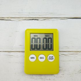 Cooking Timer LCD Digital Screen Clock Kitchen Countdown Timer Mechanical Digital Kitchen Timer Magnetic (Color: yellow)